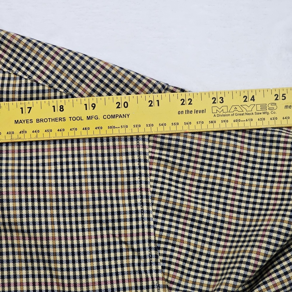 Viyella Patrick James Mens XL Brown Check Plaid Cotton Wool Button Down Shirt - Picture 7 of 8